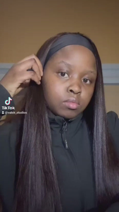 Straight headband wig